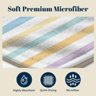 Colorful Striped Beach Towel Quick Dry Microfiber Summer Vacation Gift