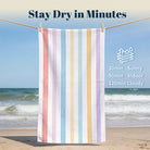 Colorful Striped Beach Towel Quick Dry Microfiber Summer Vacation Gift