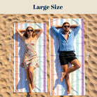 Colorful Striped Beach Towel Quick Dry Microfiber Summer Vacation Gift