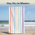 Colorful Striped Beach Towel Quick Dry Microfiber Summer Vacation Gift
