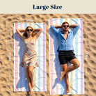 Colorful Striped Beach Towel Quick Dry Microfiber Summer Vacation Gift