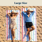 Colorful Striped Beach Towel Quick Dry Microfiber Summer Vacation Gift