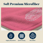 Pink Mandala Beach Towel White Line Art Quick Dry Summer Vacation Gift