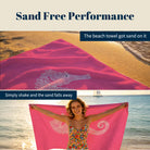Pink Mandala Beach Towel White Line Art Quick Dry Summer Vacation Gift