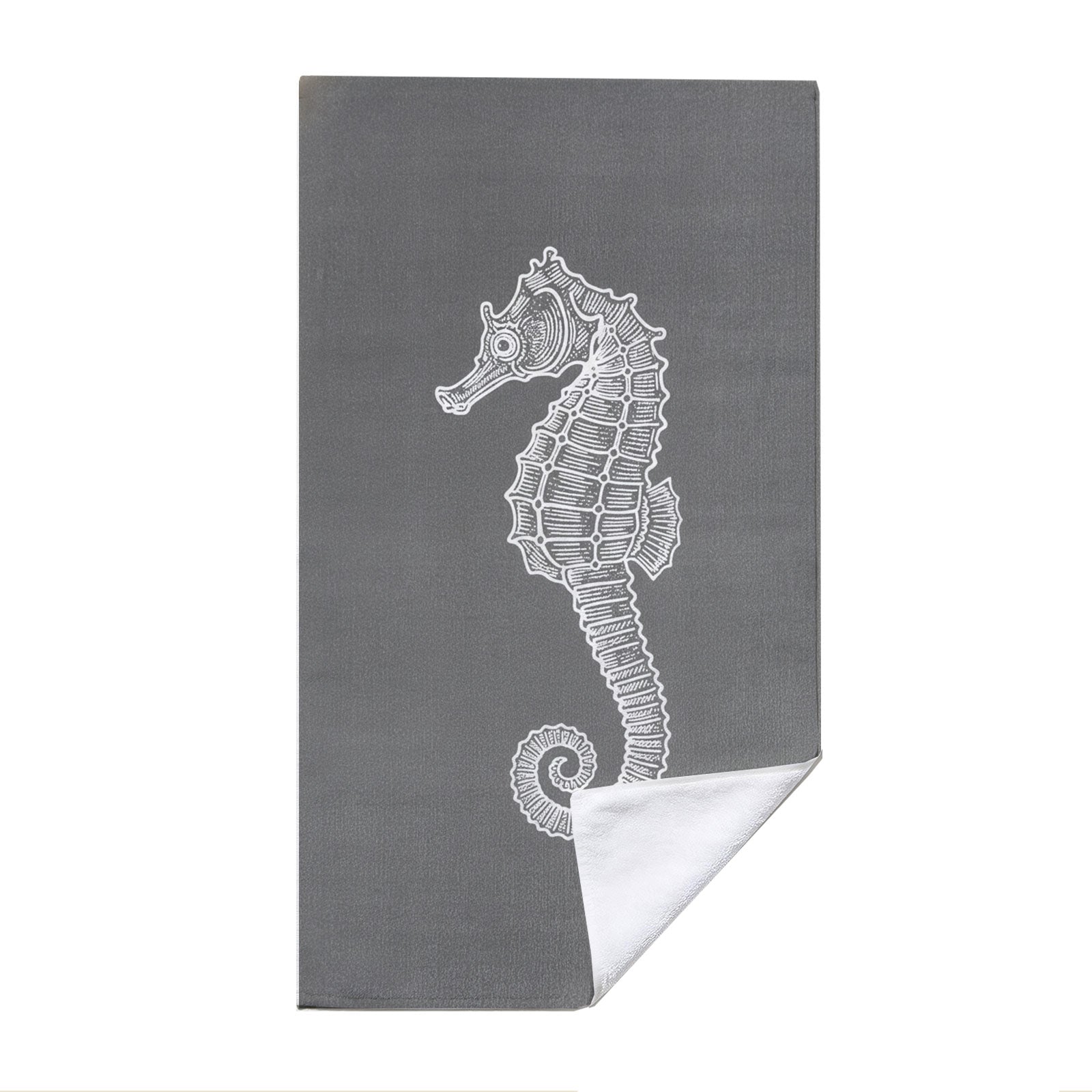 Vintage Nautical Beach Towel Etched Art Quick Dry Microfiber Summer Gift