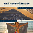 Vintage Nautical Beach Towel Etched Art Quick Dry Microfiber Summer Gift