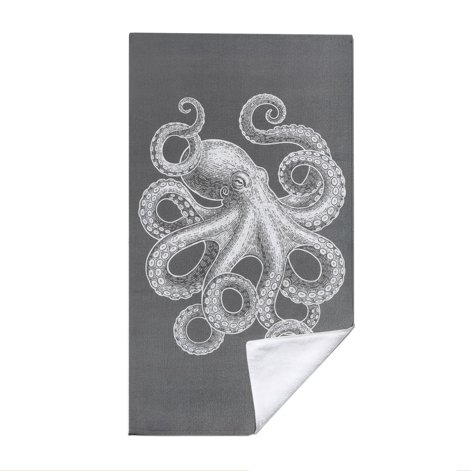 Vintage Nautical Beach Towel Etched Art Quick Dry Microfiber Summer Gift
