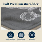 Vintage Nautical Beach Towel Etched Art Quick Dry Microfiber Summer Gift