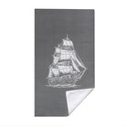 Vintage Nautical Beach Towel Etched Art Quick Dry Microfiber Summer Gift