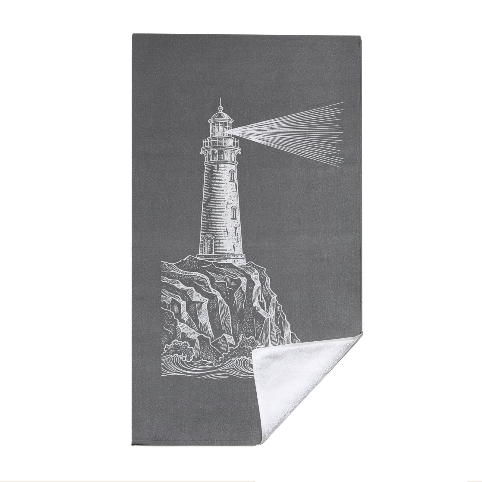 Vintage Nautical Beach Towel Etched Art Quick Dry Microfiber Summer Gift
