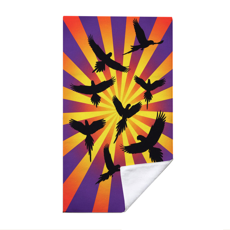 Tropical Sunset Silhouette Beach Towel Quick Dry Microfiber Summer Vacation Gift