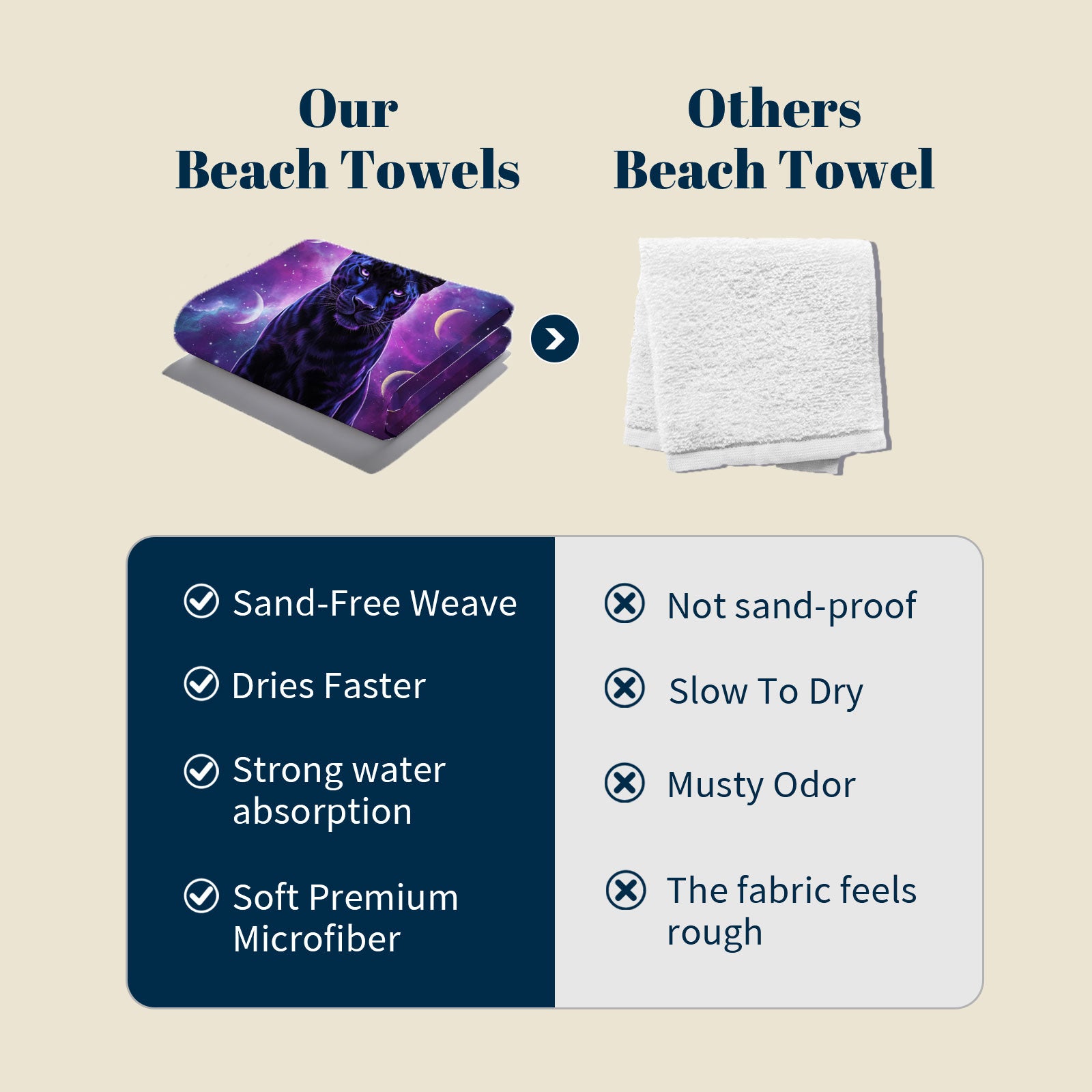 Mystical Cosmic Animal Beach Towel Quick Dry Spiritual Gift