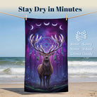 Mystical Cosmic Animal Beach Towel Quick Dry Spiritual Gift
