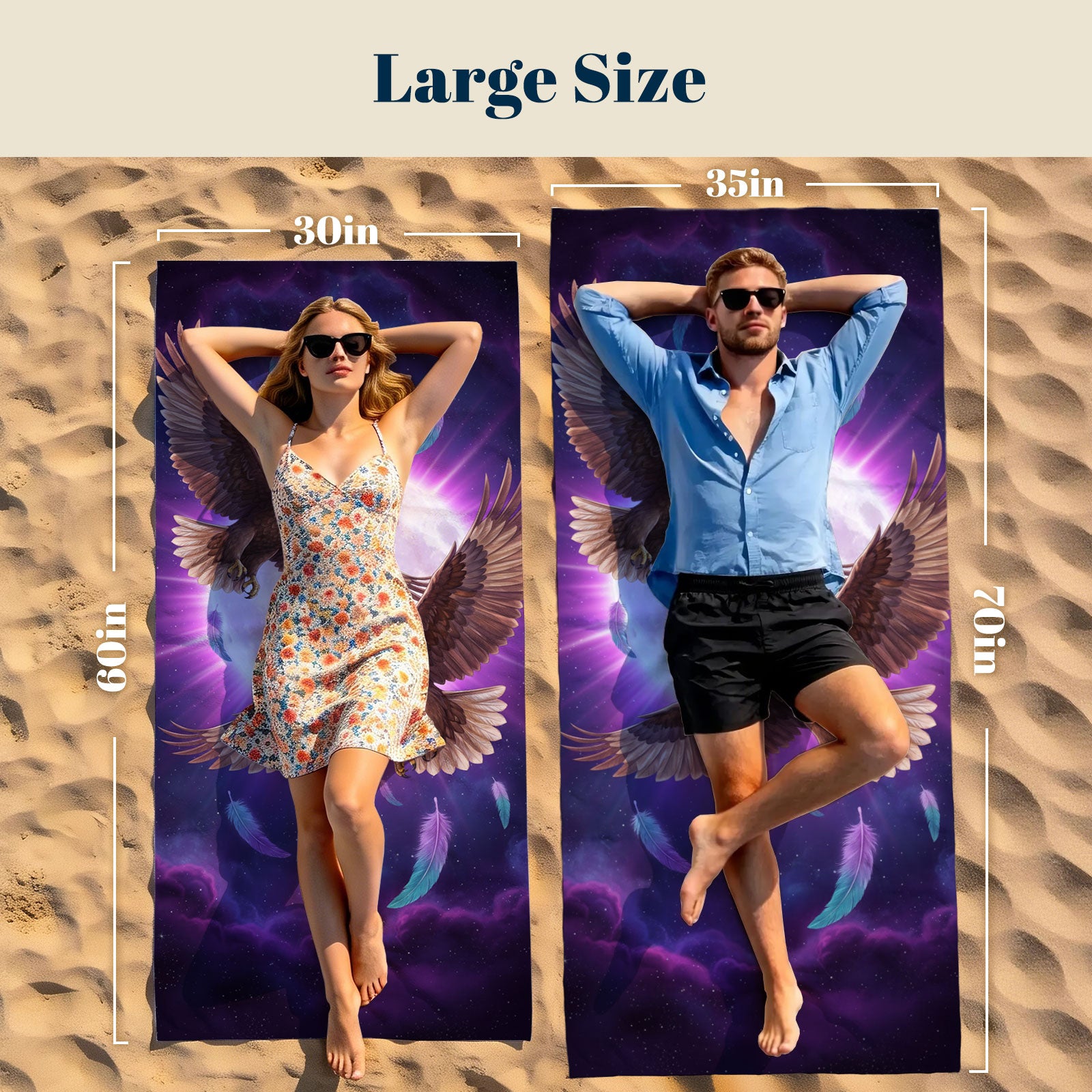 Mystical Cosmic Animal Beach Towel Quick Dry Spiritual Gift