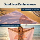 Coral Boho Mandala Beach Towel Peach Line Art Quick Dry Summer Gift
