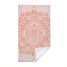 Coral Boho Mandala Beach Towel Peach Line Art Quick Dry Summer Gift