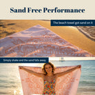 Coral Boho Mandala Beach Towel Peach Line Art Quick Dry Summer Gift