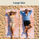 Coral Boho Mandala Beach Towel Peach Line Art Quick Dry Summer Gift