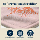 Coral Boho Mandala Beach Towel Peach Line Art Quick Dry Summer Gift