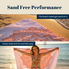 Coral Boho Mandala Beach Towel Peach Line Art Quick Dry Summer Gift