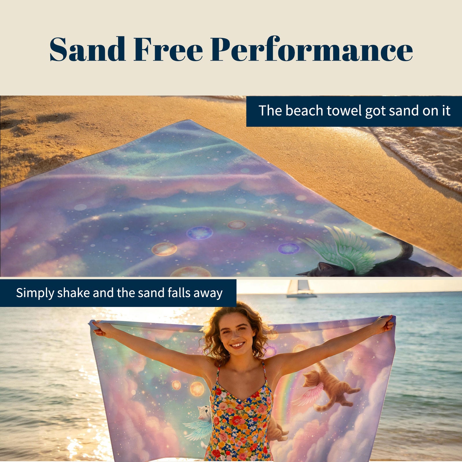 Dreamy Magic Beach Towel Fairy Tale Soft Quick Dry Summer Vacation Gift