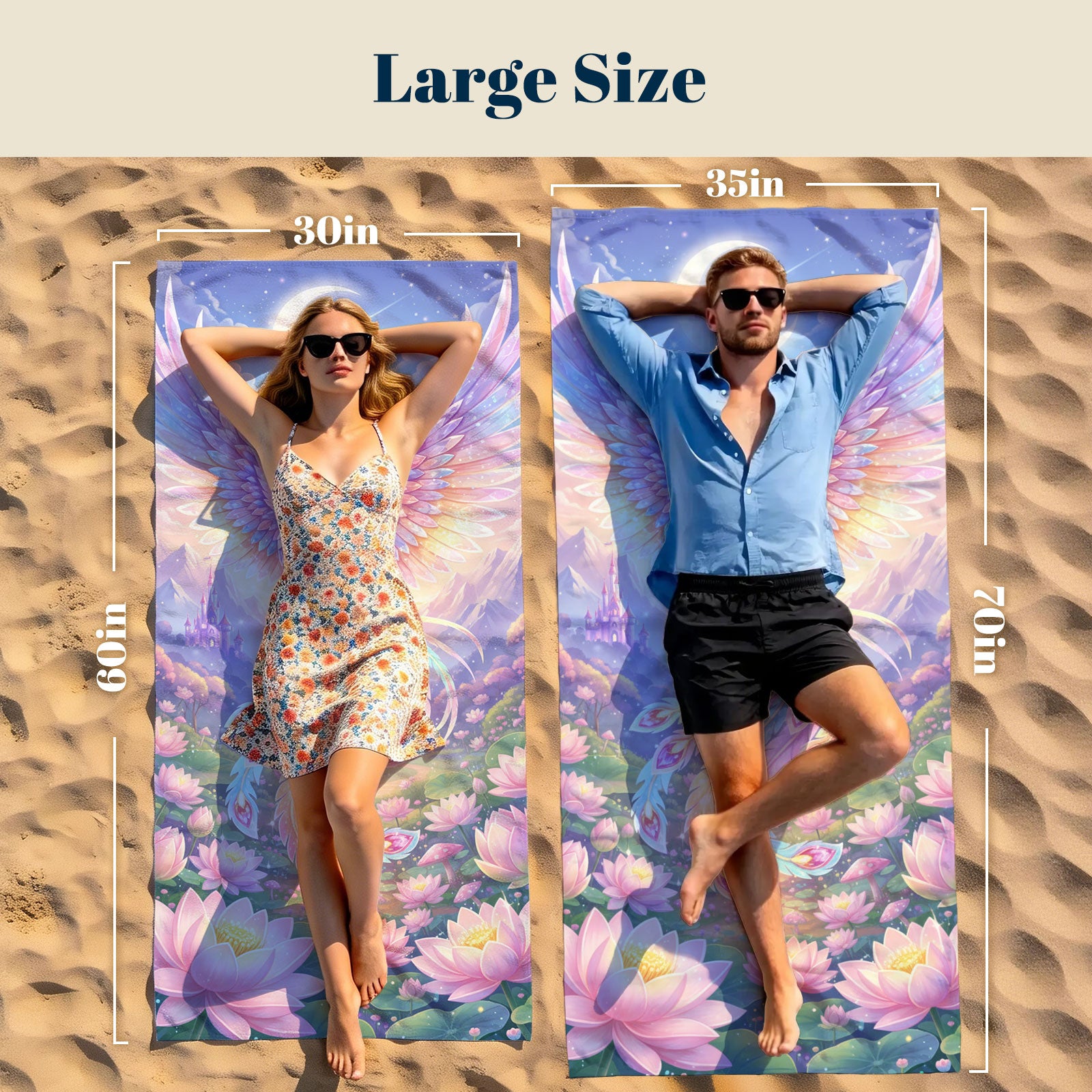 Dreamy Magic Beach Towel Fairy Tale Soft Quick Dry Summer Vacation Gift