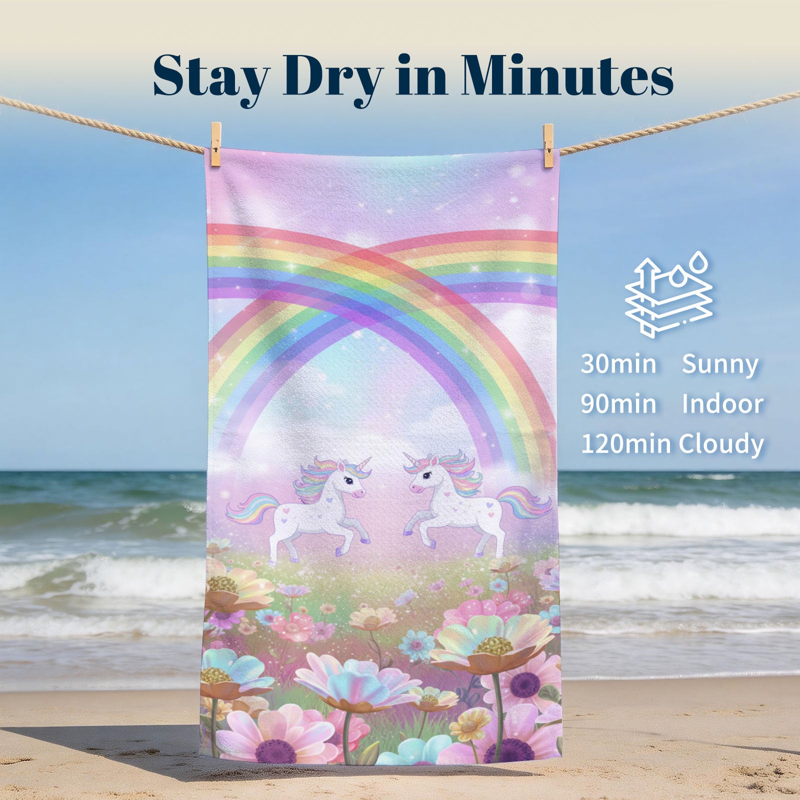 Dreamy Magic Beach Towel Fairy Tale Soft Quick Dry Summer Vacation Gift