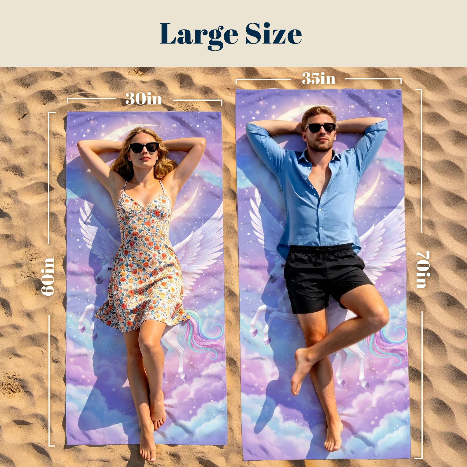 Dreamy Magic Beach Towel Fairy Tale Soft Quick Dry Summer Vacation Gift