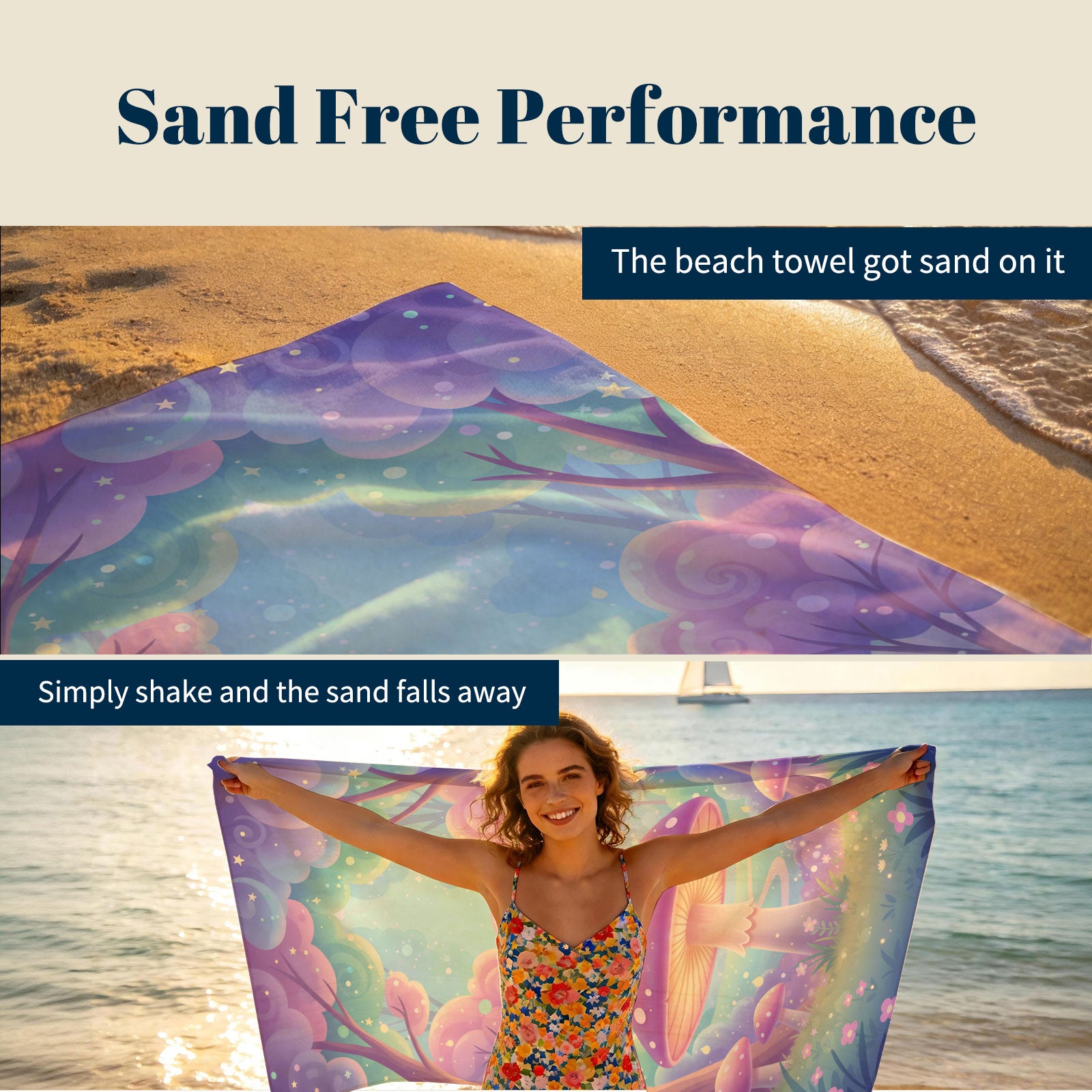 Dreamy Magic Beach Towel Fairy Tale Soft Quick Dry Summer Vacation Gift