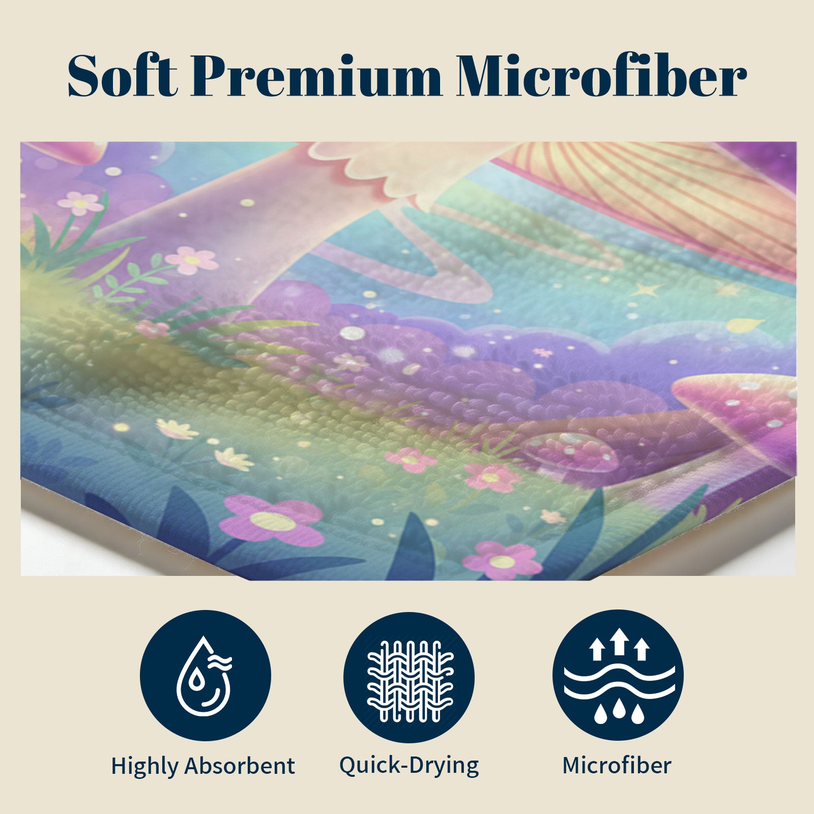 Dreamy Magic Beach Towel Fairy Tale Soft Quick Dry Summer Vacation Gift