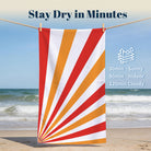 Retro Geometric Beach Towel Quick Dry Microfiber Summer Vacation Gift