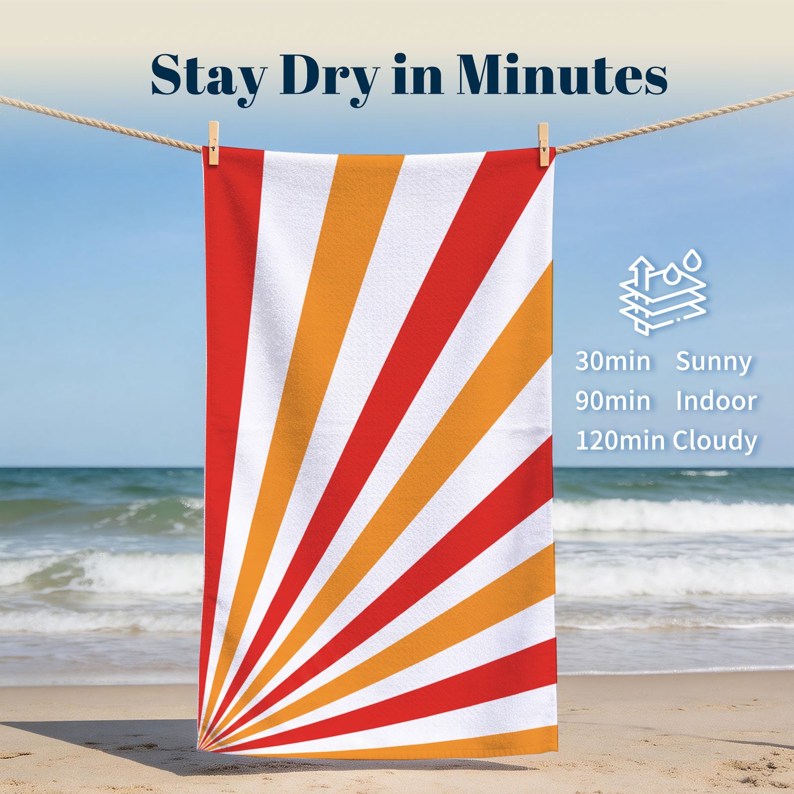 Retro Geometric Beach Towel Quick Dry Microfiber Summer Vacation Gift