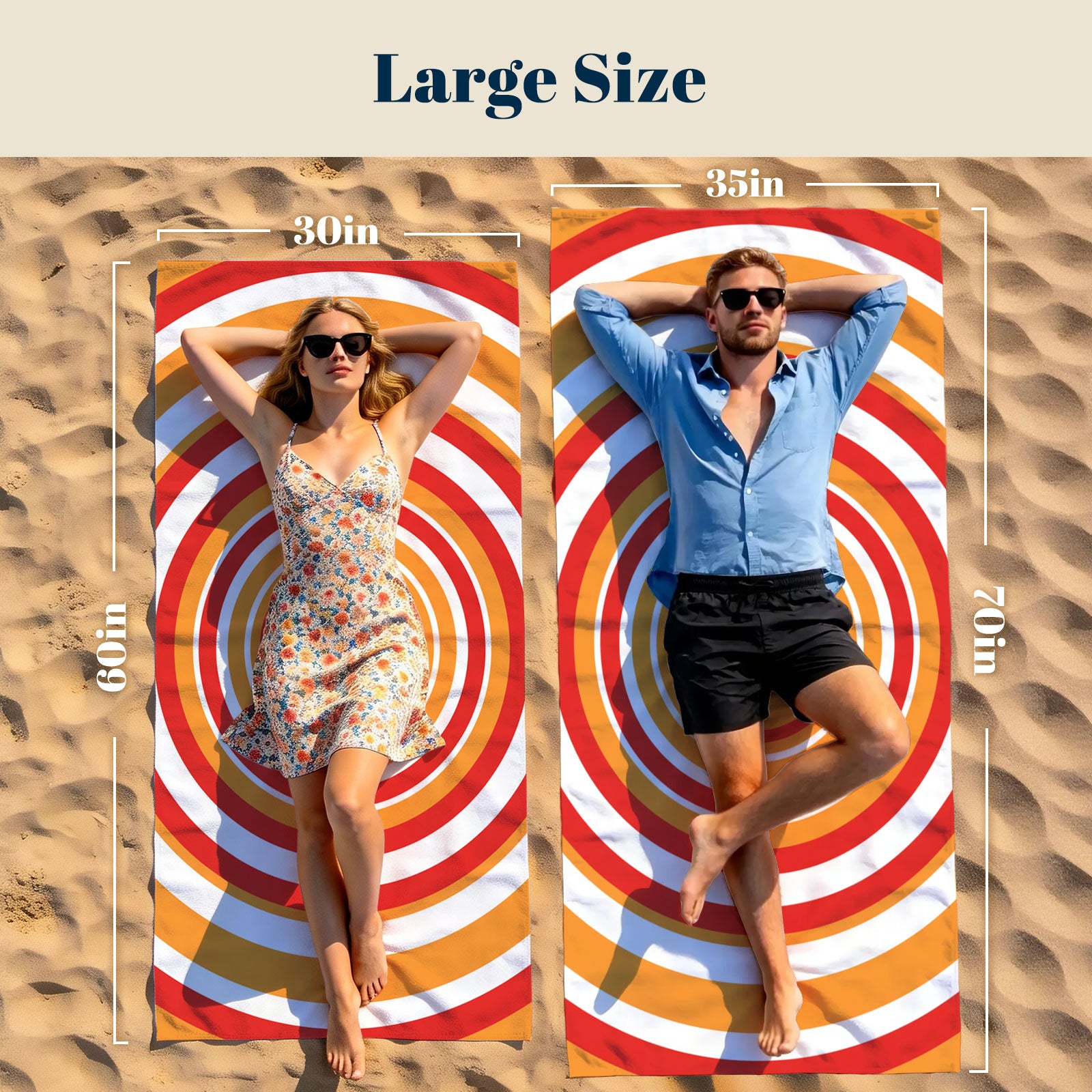 Retro Geometric Beach Towel Quick Dry Microfiber Summer Vacation Gift