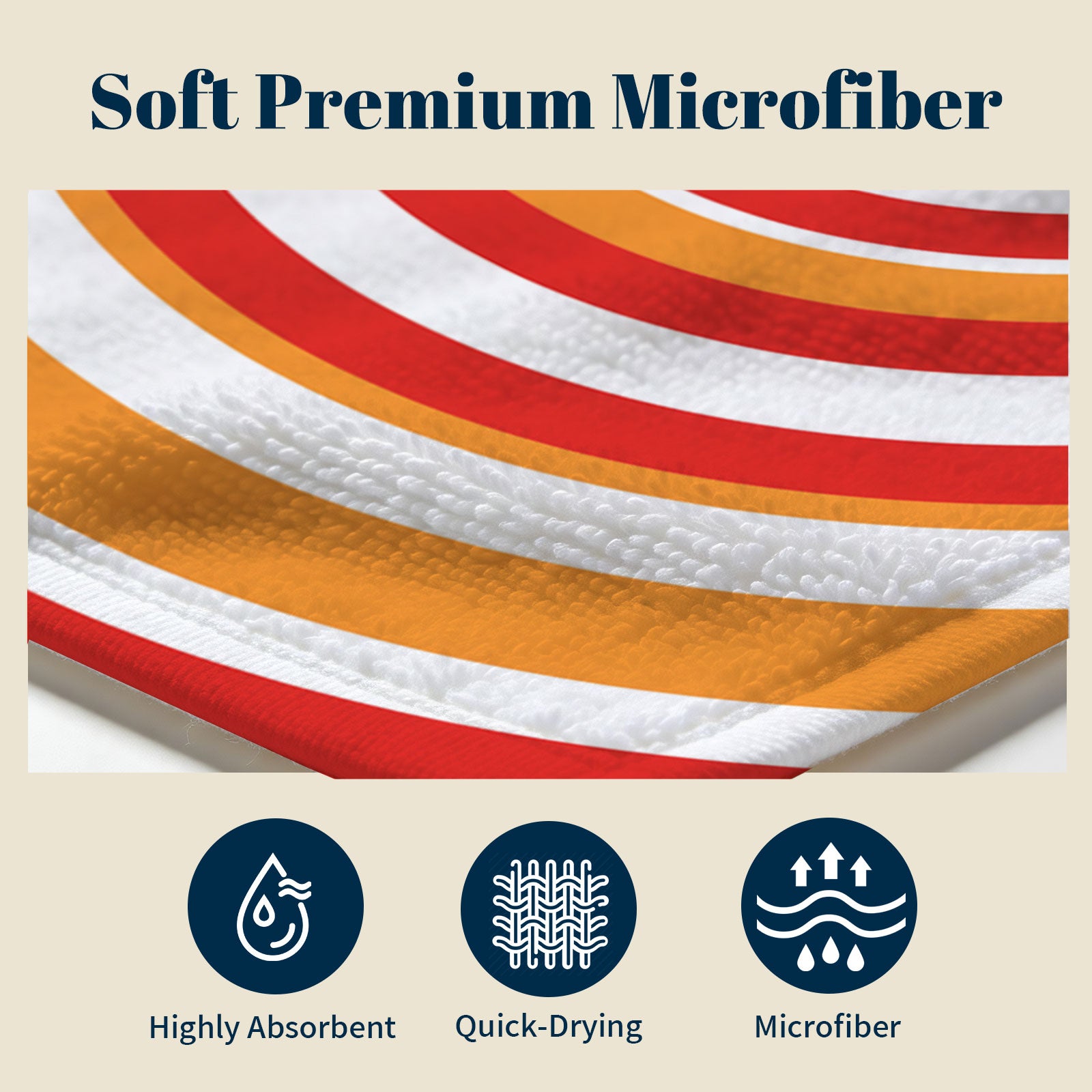 Retro Geometric Beach Towel Quick Dry Microfiber Summer Vacation Gift