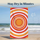 Retro Geometric Beach Towel Quick Dry Microfiber Summer Vacation Gift