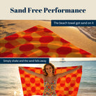 Retro Geometric Beach Towel Quick Dry Microfiber Summer Vacation Gift