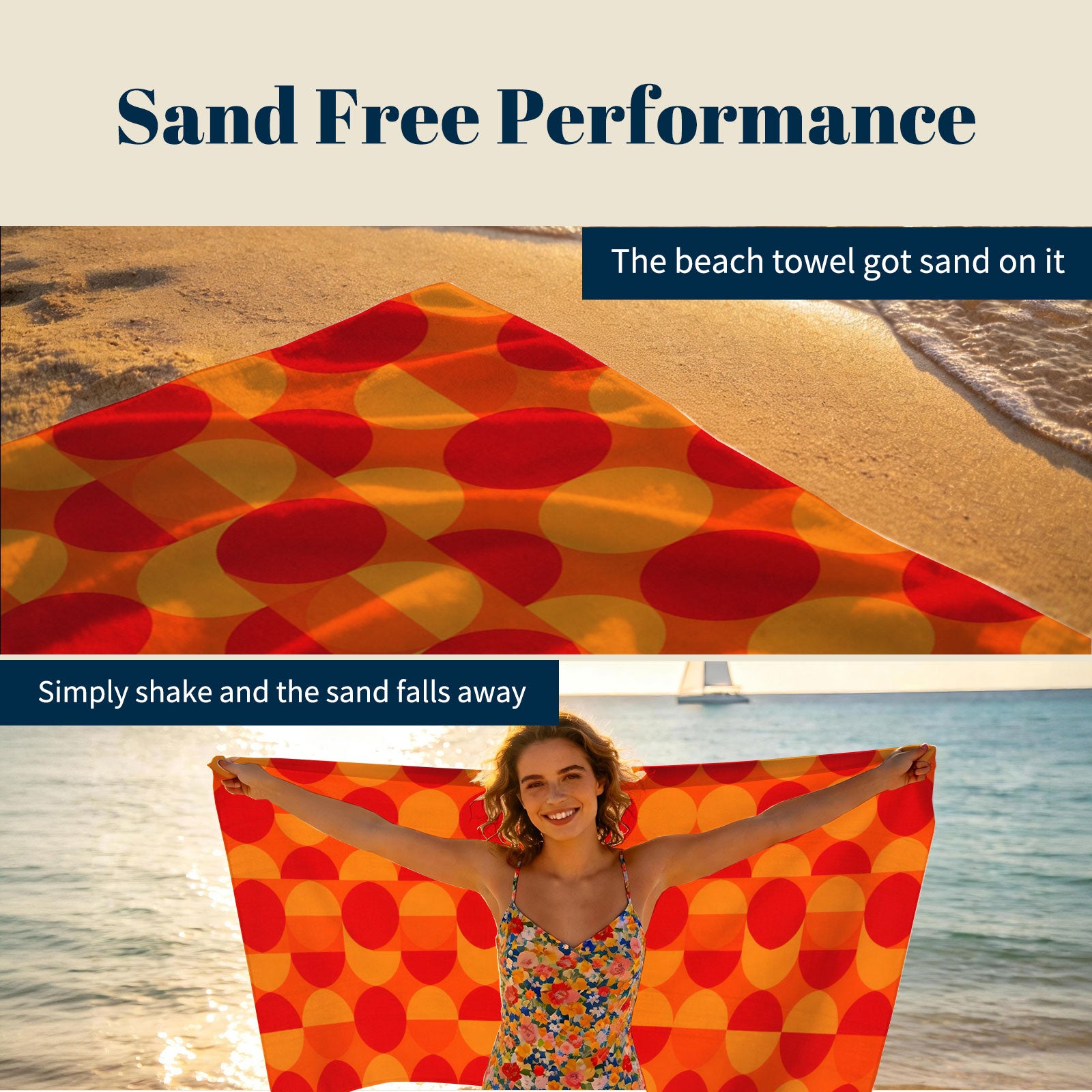 Retro Geometric Beach Towel Quick Dry Microfiber Summer Vacation Gift