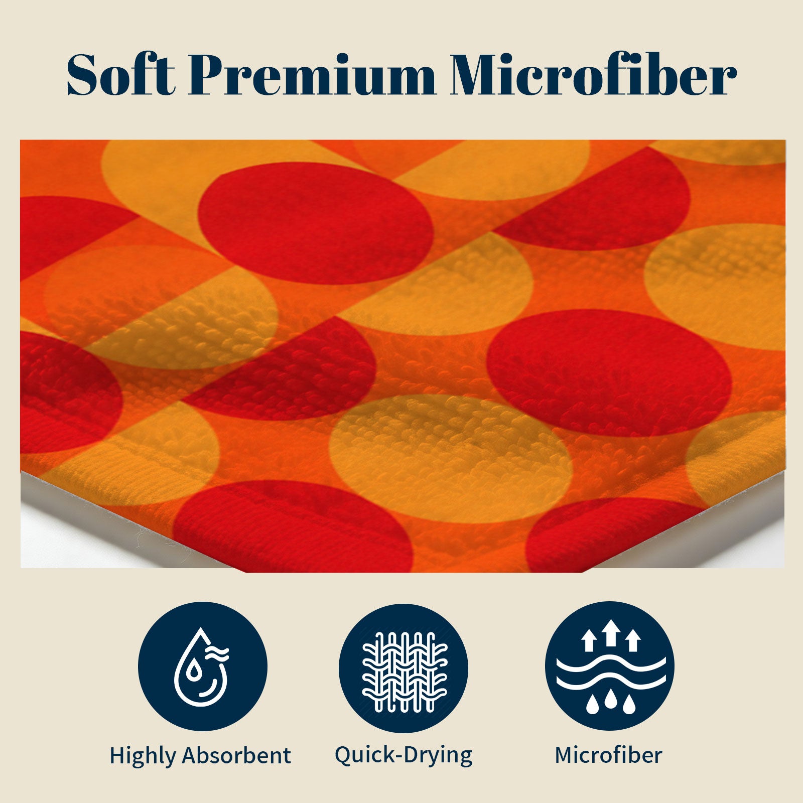 Retro Geometric Beach Towel Quick Dry Microfiber Summer Vacation Gift