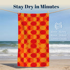Retro Geometric Beach Towel Quick Dry Microfiber Summer Vacation Gift
