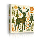 Geometric Folk Art Animal Framed Canvas Wall Art Rustic Boho Decor