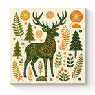 Geometric Folk Art Animal Framed Canvas Wall Art Rustic Boho Decor