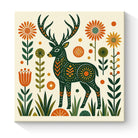 Geometric Folk Art Animal Framed Canvas Wall Art Rustic Boho Decor