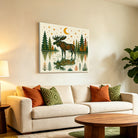 Geometric Animal Canvas Wall Art Southwestern Rustic Wood Decor Gift