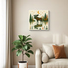 Geometric Animal Canvas Wall Art Southwestern Rustic Wood Decor Gift