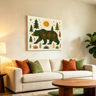 Geometric Animal Canvas Wall Art Southwestern Rustic Wood Decor Gift