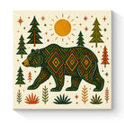 Geometric Animal Canvas Wall Art Southwestern Rustic Wood Decor Gift