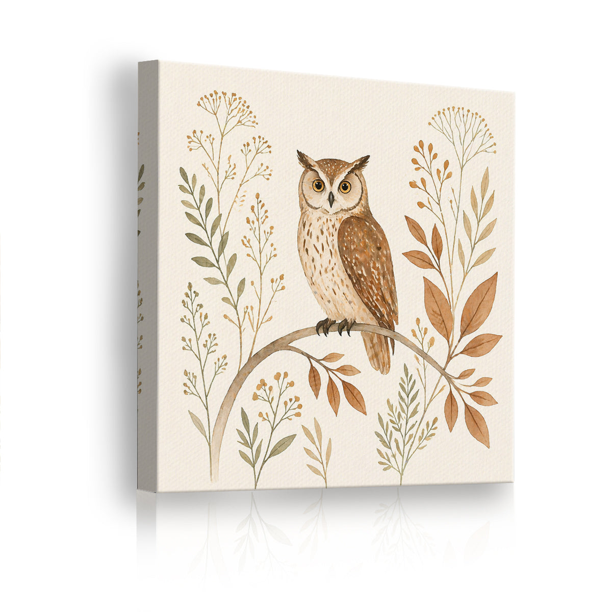 Watercolor Woodland Animal Framed Canvas Wall Art Nursery Decor Gift