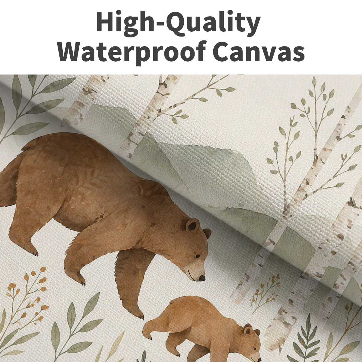 Watercolor Woodland Animal Framed Canvas Wall Art Nursery Decor Gift