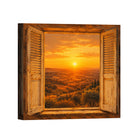 Mediterranean Sunset Canvas Art Collection Rustic Framed Home Decor Gift Series 2