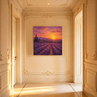 Sunset Landscape Canvas Wall Art Rustic Framed Home Decor Gift